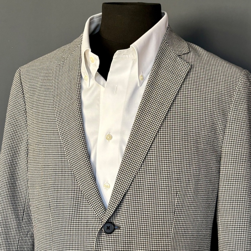 Mens 2 Piece Suit - Theory Clinton Seersucker Suit | Sz 40R - 32W | Gingham